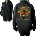 Raccoon Cartoon Oversized Half Zip Sweatshirt - Kids Style Black