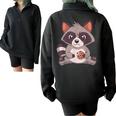 Raccoon Cookie Lover Oversized Half-Zip Sweatshirt | Adults Small Black