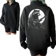 Raccoon Guitarist Half Zip Sweatshirt - Quirky Animal Meme Style Black