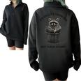 Raccoon Half Zip Oversized Sweatshirt - Cozy Fun Design Black