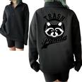 Raccoon Half Zip Oversized Sweatshirt | Save The Trash Panda Meme Black