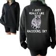 Raccoon Love Oversized Half Zip Sweatshirt | Cozy Unisex Apparel Black