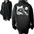 Raccoon Lover Meme Half-Zip Oversized Sweatshirt – Teen Slang Black