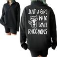 Raccoon Lover Oversized Half Zip Sweatshirt - Fun & Cozy for Animal Fans Black