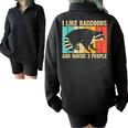 Raccoon Lover Unisex Oversized Half Zip Sweatshirt | Cozy for Introverts Black
