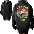 Raccoon Lovers Vintage Half Zip Oversized Sweatshirt - Unique Streetwear Black