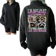 Raccoon Meme Oversized Half Zip Sweatshirt - Unisex Humor Black