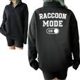 Raccoon Mode Oversized Half Zip Sweatshirt – Animal Lover Black
