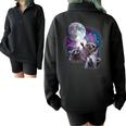 Raccoon Moon Howl Unisex Sweatshirt – Cozy Half Zip Black