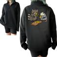 Raccoon Opossum Street Food Zip Sweatshirt for All Ages Black