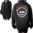 Raccoon Pride Oversized Sweatshirt | LGBTQ Rainbow Theme Black