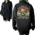 Raccoon Trash Panda Half-Zip Oversized Sweatshirt | Fun Unisex Apparel Black