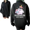 Raccoonicorn Sweatshirt - Fun Oversized Half Zip for Raccoon Lovers Black