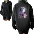 Rat Howling Moon Sweatshirt - Oversized Half Zip Unisex Design Black