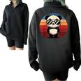 Retro Panda In Sunglasses BBQ Pool Party Panda Half Zip Oversized Sweatshirt Black
