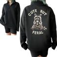 Sarcastic Raccoon Half Zip - Oversized Small Sweatshirt Black