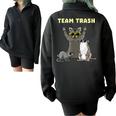 Team Trash Animals Short Sleeve Half Zip Sweatshirt | Fun & Cozy Black