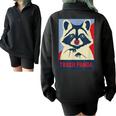 Trash Panda Lover Oversized Half Zip Sweatshirt - Cozy Animal Vibes Black