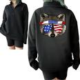 USA Patriotic Raccoon Hoodie - July 4th Oversized Sweatshirt Black