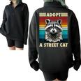 Vintage Racoon Half Zip Sweatshirt - Unisex Retro Style Black