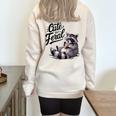 Cute Panda Raccoon Half Zip Oversized Sweatshirt - Fun Costume Wear Sand