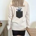 Cute Raccoon Pocket Sweatshirt | Cozy Half Zip Oversized Top Sand