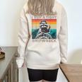 Raccoon Captain Vintage Sweatshirt - Humorous Half Zip Design Sand