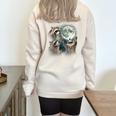 Raccoon Howling Sweatshirt - Unique Cursed Half-Zip Oversized Style Sand