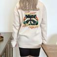 Retro Raccoon Half Zip Sweatshirt - Live Fast Eat Trash Theme Sand