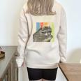 Retro Raccoon Lover Camping Sweatshirt - Cozy Half Zip Pullover Sand