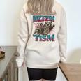 Rizz Em With The Tism Meme Autism Autistic Raccoon Half Zip Oversized Sweatshirt Sand