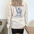 Stay Trashy Raccoon Oversized Halloween Half-Zip Sweatshirt Sand