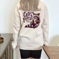Vintage Raccoon Coffee Lover Sweatshirt - Half Zip, Oversized & Cozy Sand