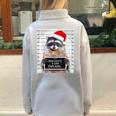 Christmas Raccoon Half Zip Oversized Sweatshirt - Fun Santa Theme Grey