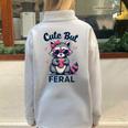 Cute Raccoon Women's Oversized Sweatshirt | Funny Girl Summer Style Grey