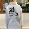 Feral Raccoon Moon Zip Sweatshirt - Cozy Animal Lovers Outerwear Grey