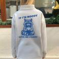 If I'm Moody Give Me Foody Meme Raccoon Trash Panda Half Zip Oversized Sweatshirt Grey