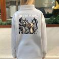 Let's Get Trashed Raccoon And Opossum Drinking Beer Half Zip Oversized Sweatshirt Grey