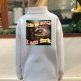 Life Is Soup Oddly Specific Weird Ironic Raccoon Meme Half Zip Oversized Sweatshirt Grey