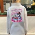 Oversized Half Zip Sweatshirt | Quirky Strawberry Jam Design Grey
