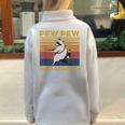 Pew Pew Raccoon Lover - Vintage Half Zip Oversized Sweatshirt Grey