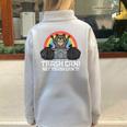 Raccoon and Cat Fun Sweatshirt - Unisex Half Zip Oversized Grey