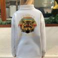 Raccoon Cartoon Oversized Half Zip Sweatshirt - Kids Style Grey