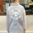 Raccoon Gothic Oversized Sweatshirt - Halloween Half Zip Style Grey