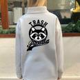 Raccoon Half Zip Oversized Sweatshirt | Save The Trash Panda Meme Grey