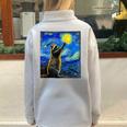 Raccoon Lover Half Zip Oversized Sweatshirt - Van Gogh Starry Night Theme Grey