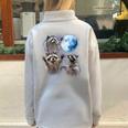 Raccoon Moonlight Howl Half Zip Sweatshirt | Cozy Unisex Oversized Grey