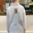 Raccoon Pocket | Half Zip Oversized Sweatshirt | Cozy & Quirky Grey