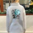 Raccoon Shirt 3 Racoons Howling At Moon Weird Cursed Half Zip Oversized Sweatshirt Grey