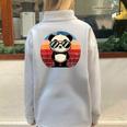 Retro Panda In Sunglasses BBQ Pool Party Panda Half Zip Oversized Sweatshirt Grey